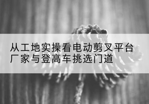 临猗电动剪叉升降平台厂家-从工地实操看电动剪叉平台厂家与登高车挑选门道
